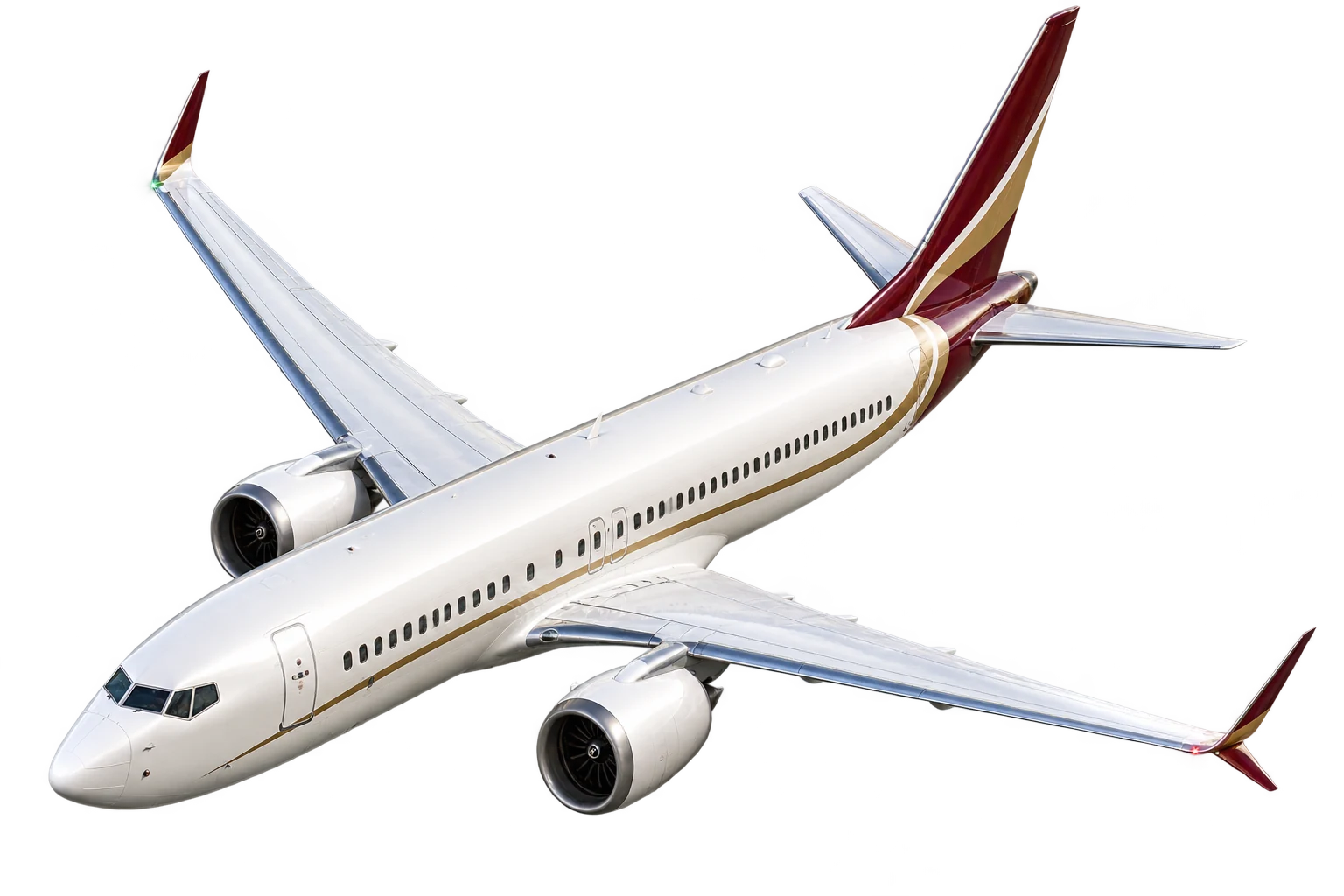 Pearl-white conceptual passenger aircraft above a soft blue sky